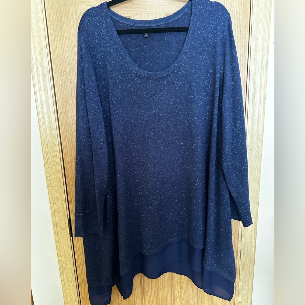 Apt. 9 Sparkling Navy Tunic Top Sz 3X